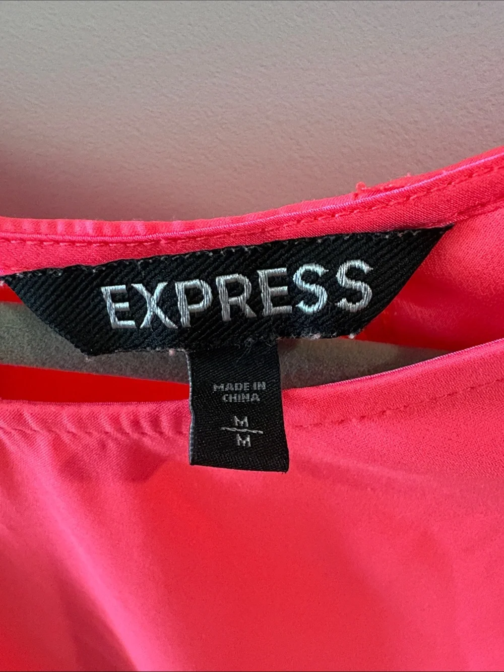 Express Women's Sequin Cap Sleeve Top - Neon Pink - Picture 2 of 3
